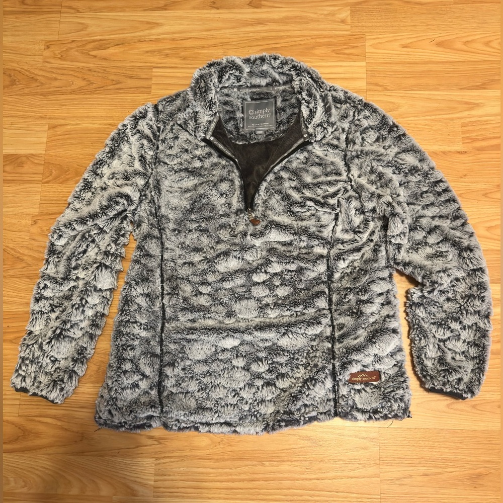 NWOT!!!Simply Southern Gray Fuzzy Sweater